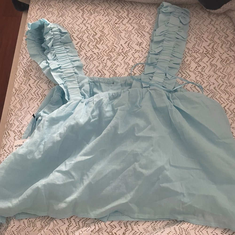 Ruffle Strap Cotton Tank Top - Picture 4 of 5